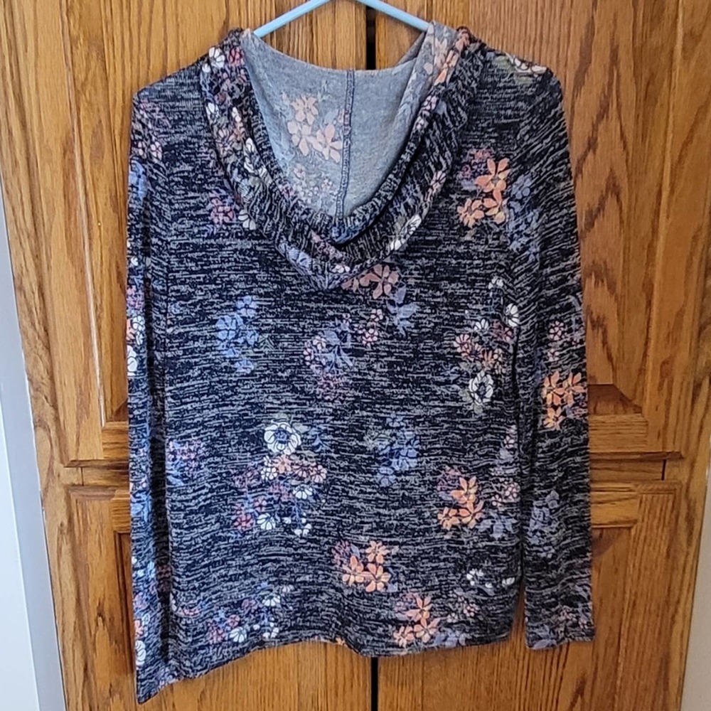Wallflower Vintage Floral Print Hooded Sweater Size Medium - Picture 2 of 4
